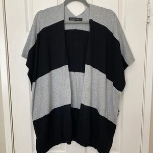 Colleen Lopez open front striped poncho